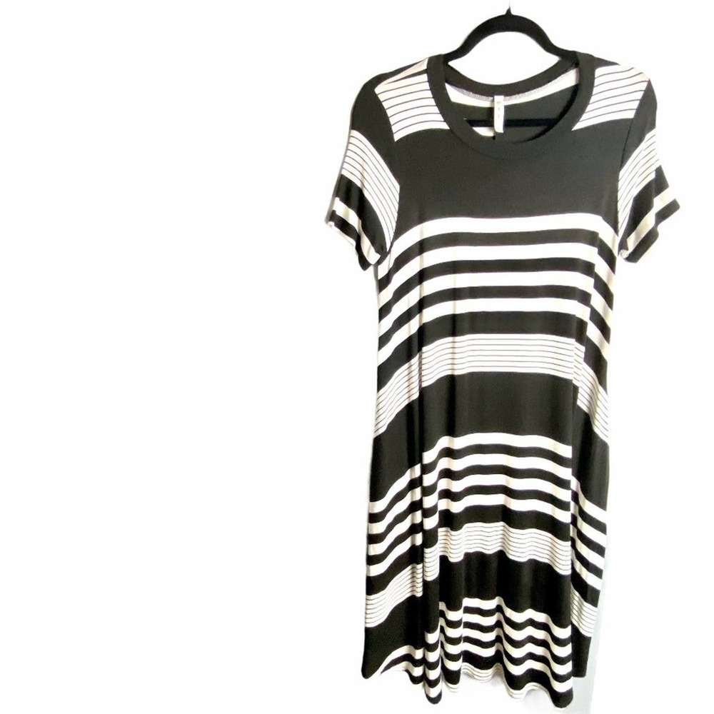 MTS Women's Black and White Striped Dress